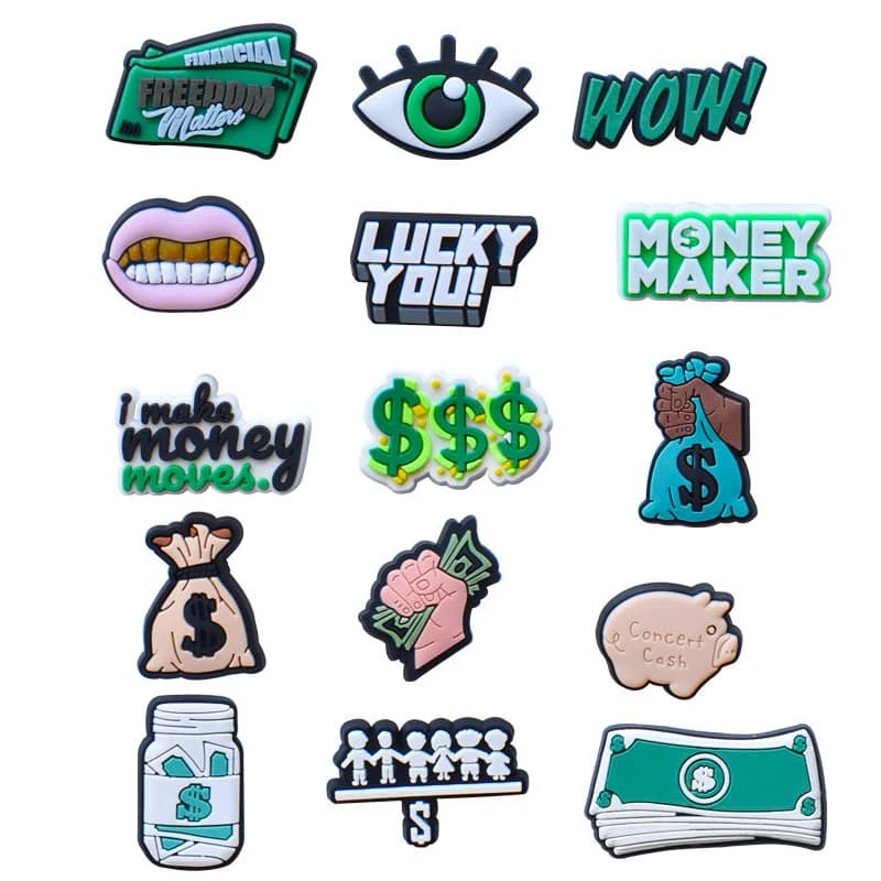 Hot 1pcs Money Shoe Charms for Crocs Accessories Charms Clog Sandals Decoration Shoe Pins Women Men Adults Party Favor