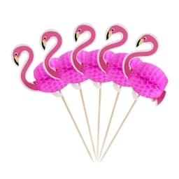 20/40Pcs Pink Flamingo Aloha Cake Toppers Food Fruit Picks Summer Hawaii Pineapple Cupcake Toppers For Wedding Party Cake Decor
