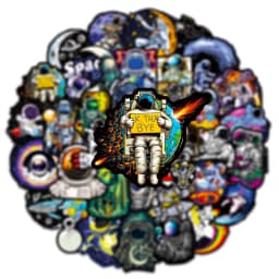 10/30/50PCS Cute Outer Space Astronaut Graffiti Stickers Decal DIY Phone Scrapbook Luggage Helmet Cartoon Joke Sticker Kid Toy