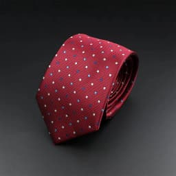 Classic Dot Geometry Men Ties Red Blue Black Jacquard 7cm Necktie  Fashion Party Wedding Business Slim Suit Shirt Accessories