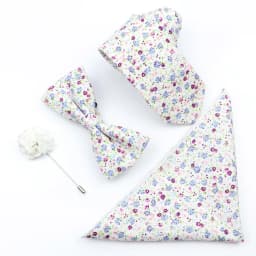 New Colorful Cotton Floral Men Tie Brooch Set Pink White Yellow Necktie Bowtie Suit Vintage For Groom Business Wedding Party