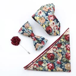 New Colorful Cotton Floral Men Tie Brooch Set Pink White Yellow Necktie Bowtie Suit Vintage For Groom Business Wedding Party
