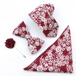 New Colorful Cotton Floral Men Tie Brooch Set Pink White Yellow Necktie Bowtie Suit Vintage For Groom Business Wedding Party