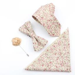 New Colorful Cotton Floral Men Tie Brooch Set Pink White Yellow Necktie Bowtie Suit Vintage For Groom Business Wedding Party