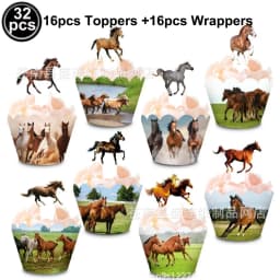 Horse Cake Decoration Horse Realistic Toy Pony Figures Walking Animal Mini Barn Toys Kids  Cowboy Birthday Party Supplie