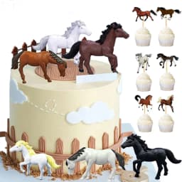 Horse Cake Decoration Horse Realistic Toy Pony Figures Walking Animal Mini Barn Toys Kids  Cowboy Birthday Party Supplie
