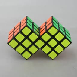 CubeTwist Double 3x3 Ladder Conjoined Cube Black Limited Rotation Stickerless 3x3x3 Speed Puzzle Twisty Brain Teaser