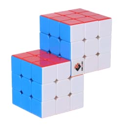 CubeTwist Double 3x3 Ladder Conjoined Cube Black Limited Rotation Stickerless 3x3x3 Speed Puzzle Twisty Brain Teaser