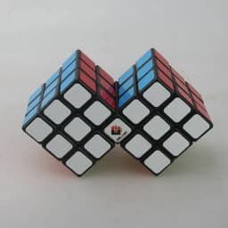 CubeTwist Double 3x3 Ladder Conjoined Cube Black Limited Rotation Stickerless 3x3x3 Speed Puzzle Twisty Brain Teaser