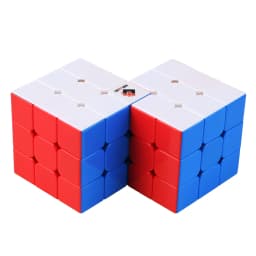 CubeTwist Double 3x3 Ladder Conjoined Cube Black Limited Rotation Stickerless 3x3x3 Speed Puzzle Twisty Brain Teaser