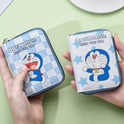 Doraemon Card Holder Cute Cartoon Coin Purse Cute Wallets for Women ID Holders Case Kawaii Girls Pouch Mini Purses for Women PU