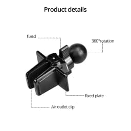 Car Phone Holder Clips 17mm Ball Head Car Air Vent Clip Mount Car Air Outlet Hook Clamp For Gravity Magnetic Mobile Phone Stand