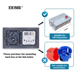 EIOMR French Wall USB Double Socket 16A 5V 2100mA with USB Ports Electrical Sockets 146MM*86MM EU Standard Type C Power Outlet