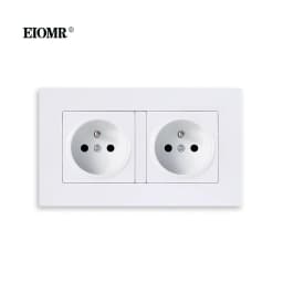 EIOMR French Wall USB Double Socket 16A 5V 2100mA with USB Ports Electrical Sockets 146MM*86MM EU Standard Type C Power Outlet