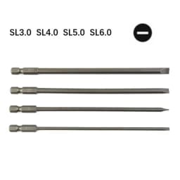 4PCS 150mm Slotted Screwdriver Bits 1/4 Inch Hex Shank Magnetic Flat Head Slotted Tip Screwdrivers Bits SL3.0 SL4.0 SL5.0 SL6.0