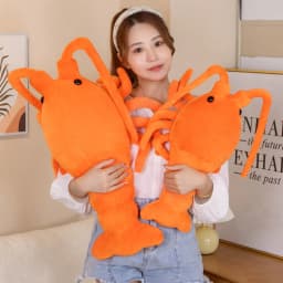 50-65cm Kawaii Red Lobster Plush Toys Stuffed Animal Shrimp Lifelike Crayfish Doll Soft Funny Pillow Birthday Gifts for Kid Baby