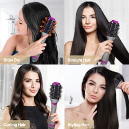 2 in 1 Electric Hair Straightener Brush & Curler Anti-Scald Fast Heating Hair Styling Tool Professional Salon Hair Beauty Device