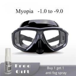 Myopia Scuba Diving Mask Snakeskin Anti Fog for Spearfishing Gear Swimming Masks Googles Nearsighted Lenses Short-Sighted
