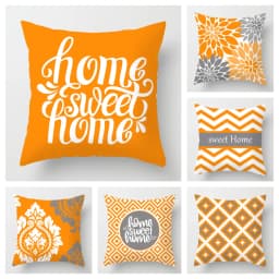Home Decor Nordic Orange Sweet Pillowcase Living Room Sofa Decoration Car Cushion Cover