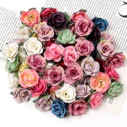 10/20/50Pcs Rose Artificial Flowers 3.5cm Fake Flowers for Home Decor Garden Wedding Decoration Wreath Garlands Gift Accessories