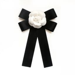 Camellia Bow Tie Brooch for Women's and Girl Suits White Shirt Collar Flower British Korean Fashion Handmade Ribbon Bowtie Pins