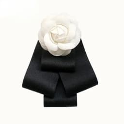 Camellia Bow Tie Brooch for Women's and Girl Suits White Shirt Collar Flower British Korean Fashion Handmade Ribbon Bowtie Pins