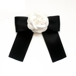 Camellia Bow Tie Brooch for Women's and Girl Suits White Shirt Collar Flower British Korean Fashion Handmade Ribbon Bowtie Pins