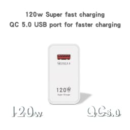 120W Gan 6A Fast Charger QC 5.0 USB Charger Quick Charge 5.0 Phone Charger for iPhone Huawei Samsung Xiaomi 6 8 Redmi EU US Plug