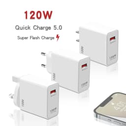 120W Gan 6A Fast Charger QC 5.0 USB Charger Quick Charge 5.0 Phone Charger for iPhone Huawei Samsung Xiaomi 6 8 Redmi EU US Plug