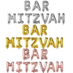 10pcs/set 16 Inch BAT MITZVAH BAR MITZVAH Letters Party Decorations Rose Gold Silver Gold Balloons Banner Photo Booth Backdrop