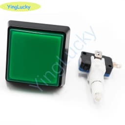 2PCS Arcade Square Buttons 12V LED Arcade Button Plane Ledbing 51*51mm Buttons