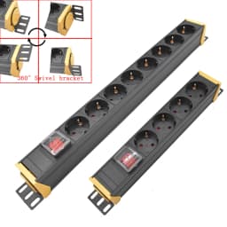 PDU Power Strip Network Cabinet Plug Socket 2-11 Way 16A EU Outlet Socket 2m Extension Cord 360 Swivel bracket