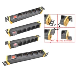 PDU Power Strip Network Cabinet Plug Socket 2-11 Way 16A EU Outlet Socket 2m Extension Cord 360 Swivel bracket
