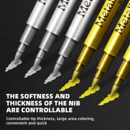 1/3Pcs Brush Metallic Marker Pens Set Gold Silver White Permanent Art Markers for Artist Illustration Crafts Scrapbooking Fabric