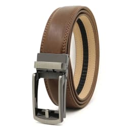 3.5cm Genuine Leather Men's Belt Alloy Automatic Buckle Two-layer Cowhide Business Casual Belt for Men Wholesale