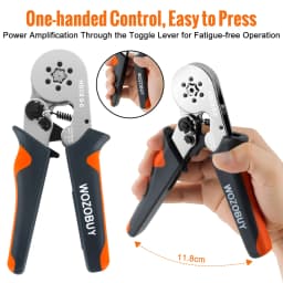 Hexagonal Ferrule Crimp Tool Wire Ferrule Crimping Tool HSC8 6-6/6-4 Self-adjustable Ratcheting Crimper for AWG23-10 0.25-6.0mm²