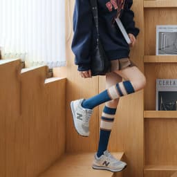 Pink striped socks, long leg and knee length socks, minimalist spring/summer cotton socks