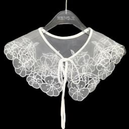 Cute Lace Fake Collar Women's Blouse Cloud Shoulder Scarf Shawl Embroidered Chiffon Detachable Collar Top Clothing Accessories