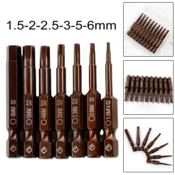 50mm Hexagon Magnetic Screwdriver Bits Set H1.5 H 2 H2.5 H3.0 H4.0 H5.0 H6.0 1/4" Hex Shank Quick Change Impact Driver