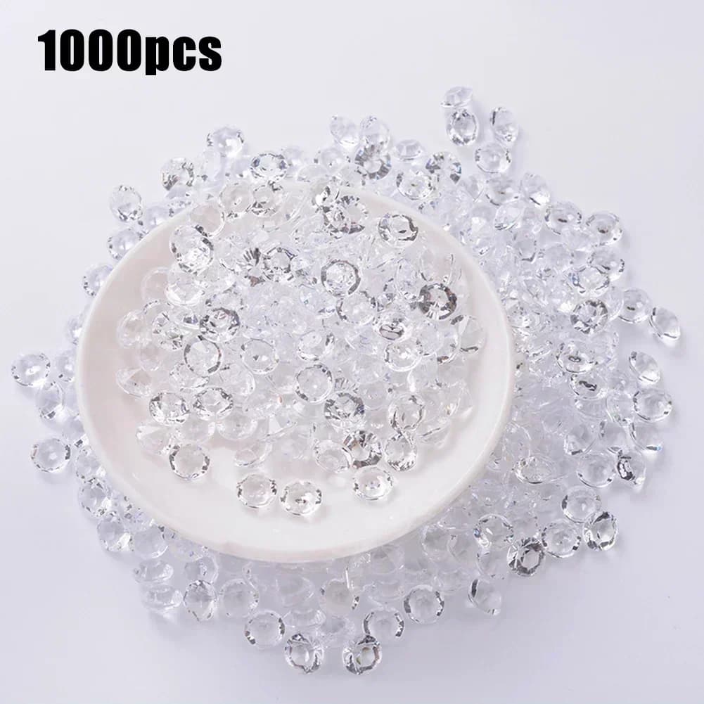 1000pcs Mixed Transparent Acrylic Gems Ice Grains Artificial Ice Cubes Vase Fillers Wedding Party Decorations 3-