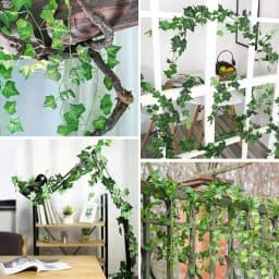 2.1M Artificial Plant Green Ivy Leaf Garland Silk Wall Hanging Vine Home Garden Decoration Wedding Party DIY Fake Wreath Leaves