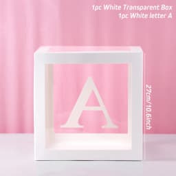 1st Birthday Transparent Alphabet Balloon Box Wedding Custom Name Decor One Birthday Party Decorations Kids Baby Shower Boy Girl