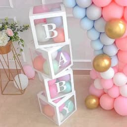1st Birthday Transparent Alphabet Balloon Box Wedding Custom Name Decor One Birthday Party Decorations Kids Baby Shower Boy Girl