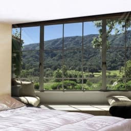 Imitation window Natural Landscape decorative tapestry Forest beach landscape sunrise Bohemian living Room home decor