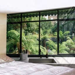 Imitation window Natural Landscape decorative tapestry Forest beach landscape sunrise Bohemian living Room home decor