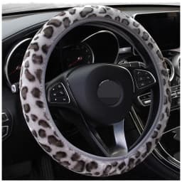 Universal Steering-wheel Plush Leopard Car Steering Wheel Covers Winter fur Hand Brake Gear Cover Set Car Interior Accessories
