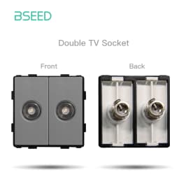 BSEED Wall Switch Panel Part Dual USB Socket TV Internet RJ45 Satellite Function Parts EU Socket DIY Part Only Free Combination