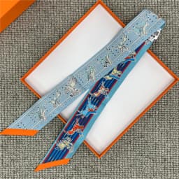 POBING Animals Print 18m/m Twill Silk Scarves Women Luxury Brand Scarf Bag Ribbons Tie Head Scarf Small Long Skinny Scarf 86*5CM