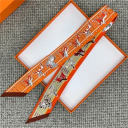 POBING Animals Print 18m/m Twill Silk Scarves Women Luxury Brand Scarf Bag Ribbons Tie Head Scarf Small Long Skinny Scarf 86*5CM
