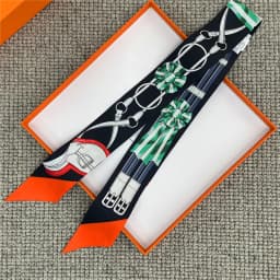 POBING Animals Print 18m/m Twill Silk Scarves Women Luxury Brand Scarf Bag Ribbons Tie Head Scarf Small Long Skinny Scarf 86*5CM